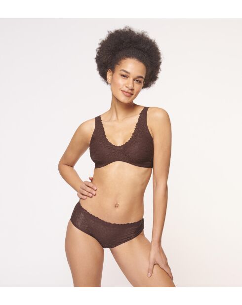 Bralette Zero Feel Lace 2.0 en marrón ébano