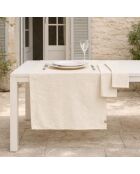 Chemin de table 4 serviettes en coton Colette taupe clair - 50x150 cm