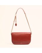 Sac porté épaule Alice en cuir brique - 26x15x5,6 cm