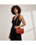 Sac porté épaule Alice en cuir brique - 26x15x5,6 cm