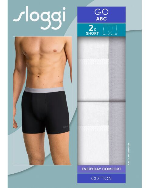 Set van 2 witte Go Abc 2.0 lange boxershorts