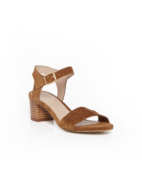 Sandales Pearl en cuir camel