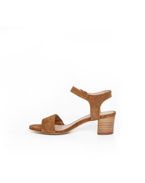 Sandales Pearl en cuir camel