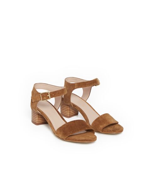 Sandales Pearl en cuir camel