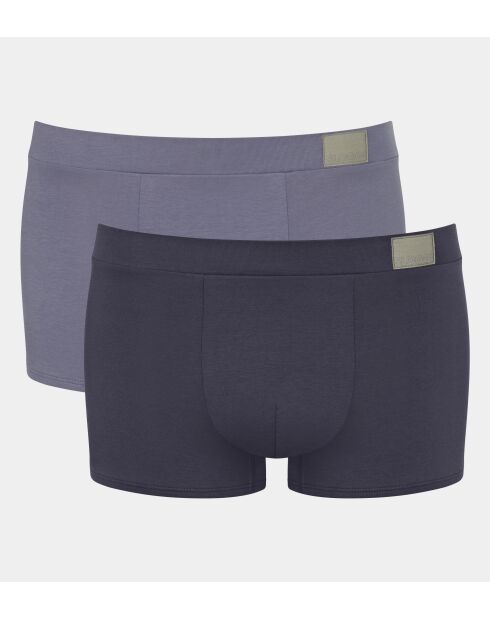 Lot de 2 culottes hipster Go Natural gris/bleu marine
