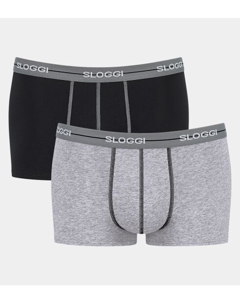 Lot de 2 shorties Start gris/noir