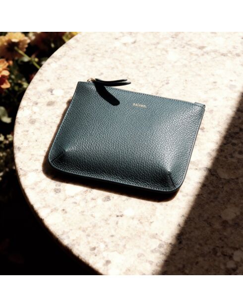 Pochette Bianca en cuir neptune - 20,5x14x3 cm