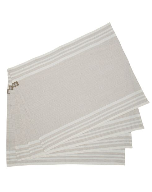 4 Sets de table en coton Mahdia lin - 35x50 cm