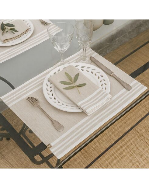 4 Sets de table en coton Mahdia lin - 35x50 cm