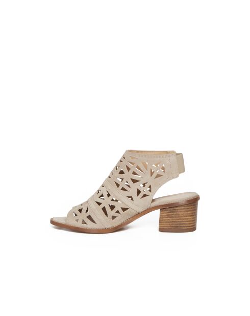 Beige leren sandalen Carioca