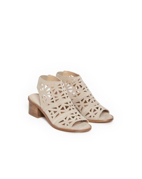 Beige leren sandalen Carioca