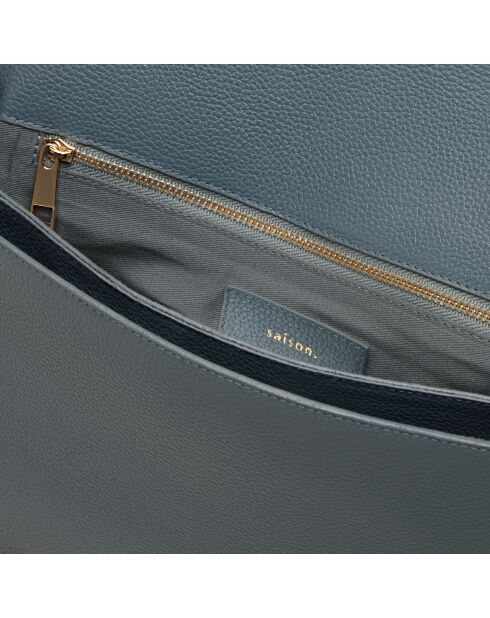 Sac bandoulière Adèle en cuir neptune - 28x19x8,5 cm