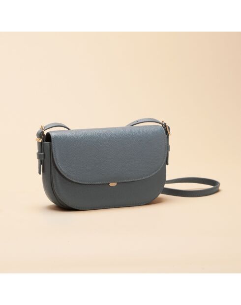 Sac porté épaule Béa en cuir neptune - 20x11,9x3,9 cm