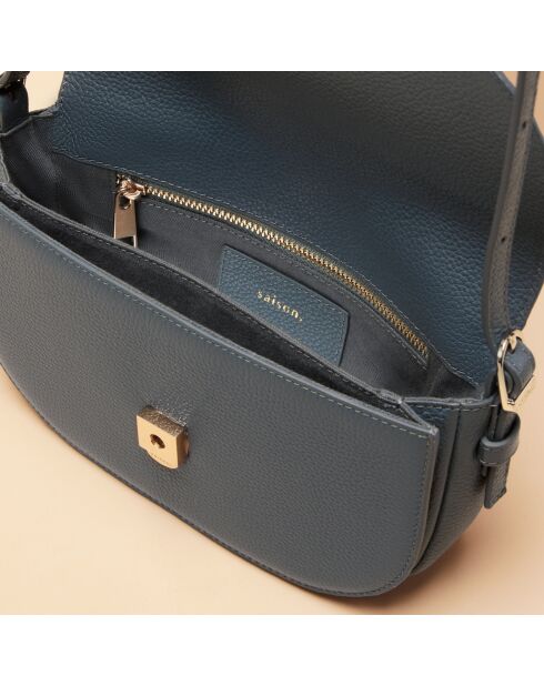 Sac porté épaule Béa en cuir neptune - 20x11,9x3,9 cm