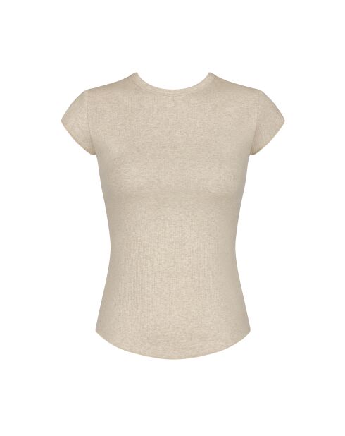 Go Ribbed beige t-shirt