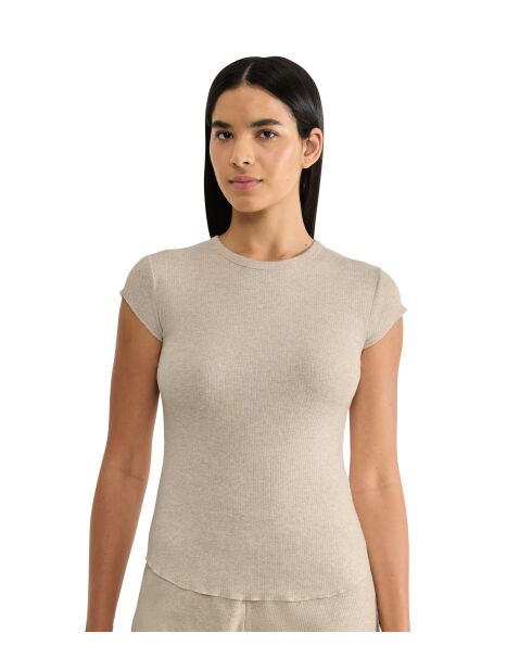 Go Ribbed beige t-shirt