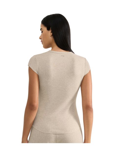 Go Ribbed beige t-shirt