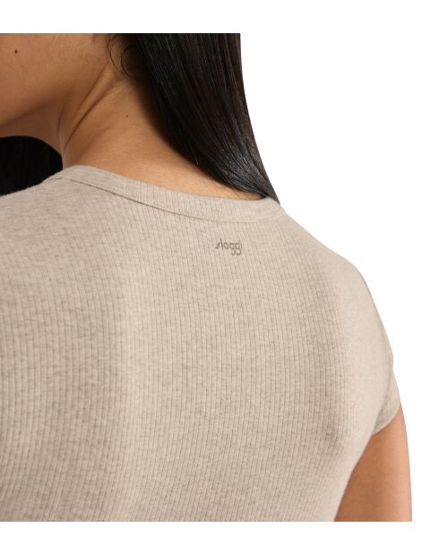 Go Ribbed beige t-shirt