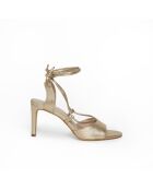 Sandales Karmina en cuir doré miroir