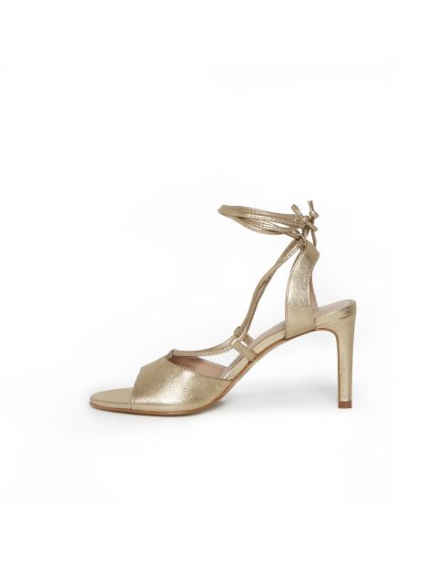 Sandales Karmina en cuir doré miroir