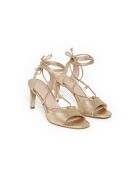 Sandales Karmina en cuir doré miroir