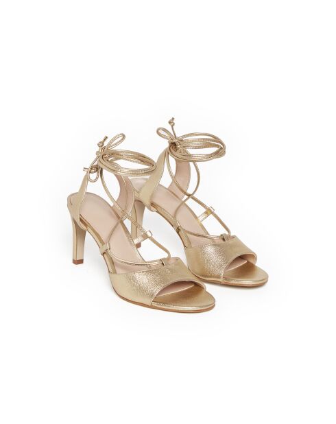 Sandales Karmina en cuir doré miroir