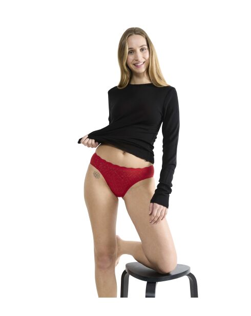 Shanghai Zero Feel Bliss Festliches rotes Höschen mit hohem Bein