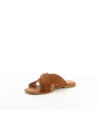 Mules Talia 6 en cuir camel
