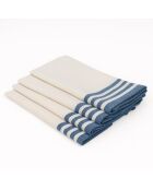 Set von 4 Mahdia Baumwollservietten weiß/griechisch blau - 45x45 cm