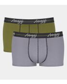Set van 2 shorties Start kaki/grijs