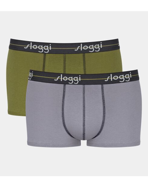 Lot de 2 shorties Start kaki/gris