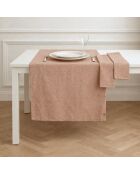 Chemin de table 4 serviettes en coton Colette rouge tomette - 50x150 cm
