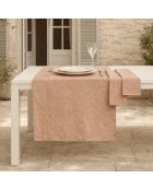 Chemin de table 4 serviettes en coton Colette rouge tomette - 50x150 cm