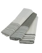 Set von 3 Mahdia Geschirrtüchern aus Baumwolle khakigrün - 45x70 cm