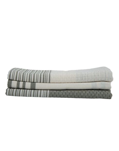 Set von 3 Mahdia Geschirrtüchern aus Baumwolle khakigrün - 45x70 cm