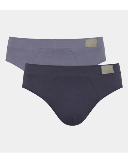 Lot de 2 slips Go Natural gris/marine