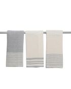 Set von 3 Mahdia Geschirrtüchern aus Baumwolle perlgrau - 45x70 cm