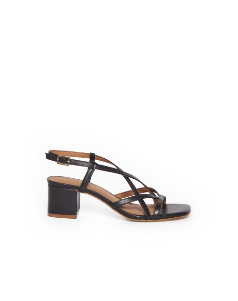 Sandales Lysia en cuir noires