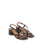 Sandales Lysia en cuir noires