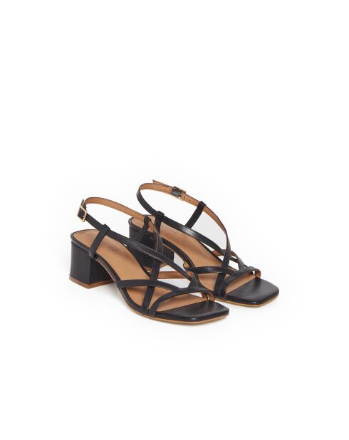 Sandales Lysia en cuir noires