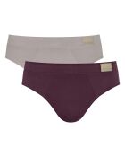 Set aus 2 Go Natural Slips in Grau/Burgunderrot