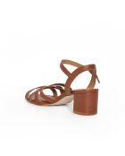 Sandales Gardenia en cuir cognac végétal