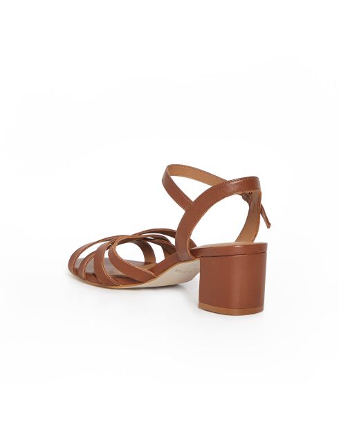 Sandales Gardenia en cuir cognac végétal