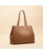 Sac à main Camille en cuir noisette - 37,1x27,2x15 cm