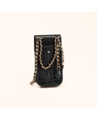 Pochette smartphone Chloé en cuir noir - 19,6x10x2,1 cm