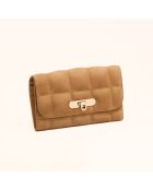 Portefeuille Ruth en cuir camel - 19x11x3 cm