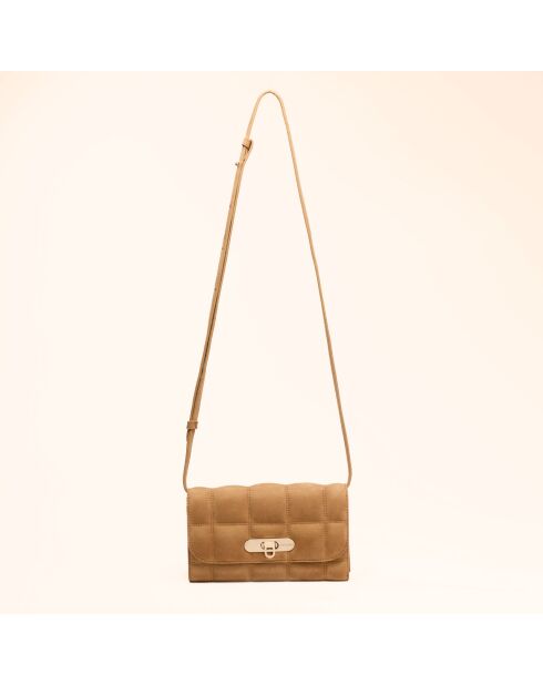 Portefeuille Ruth en cuir camel - 19x11x3 cm