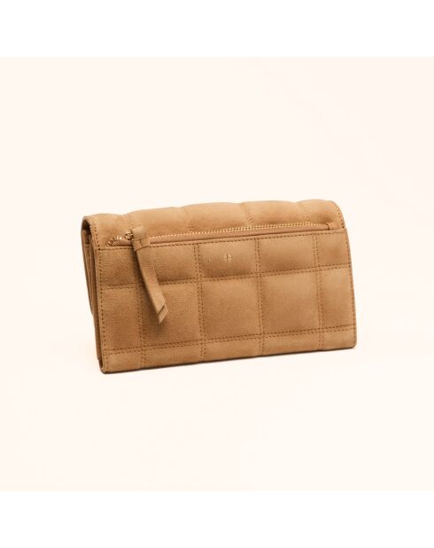 Portefeuille Ruth en cuir camel - 19x11x3 cm
