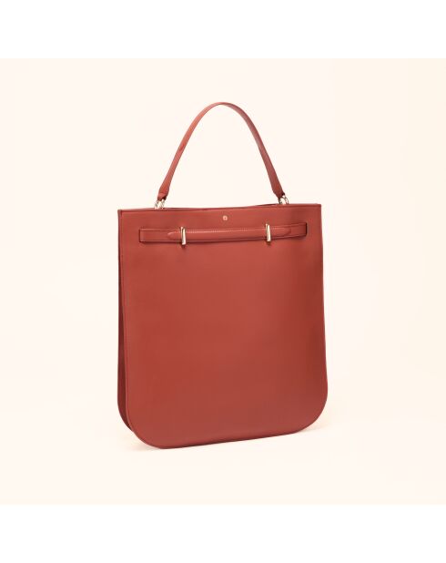 Sac à main Julia en cuir brique - 37,5x34,4x9 cm