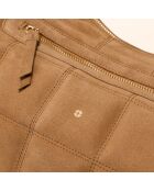 Sac porté épaule Zazie en cuir camel - 45x25x16 cm